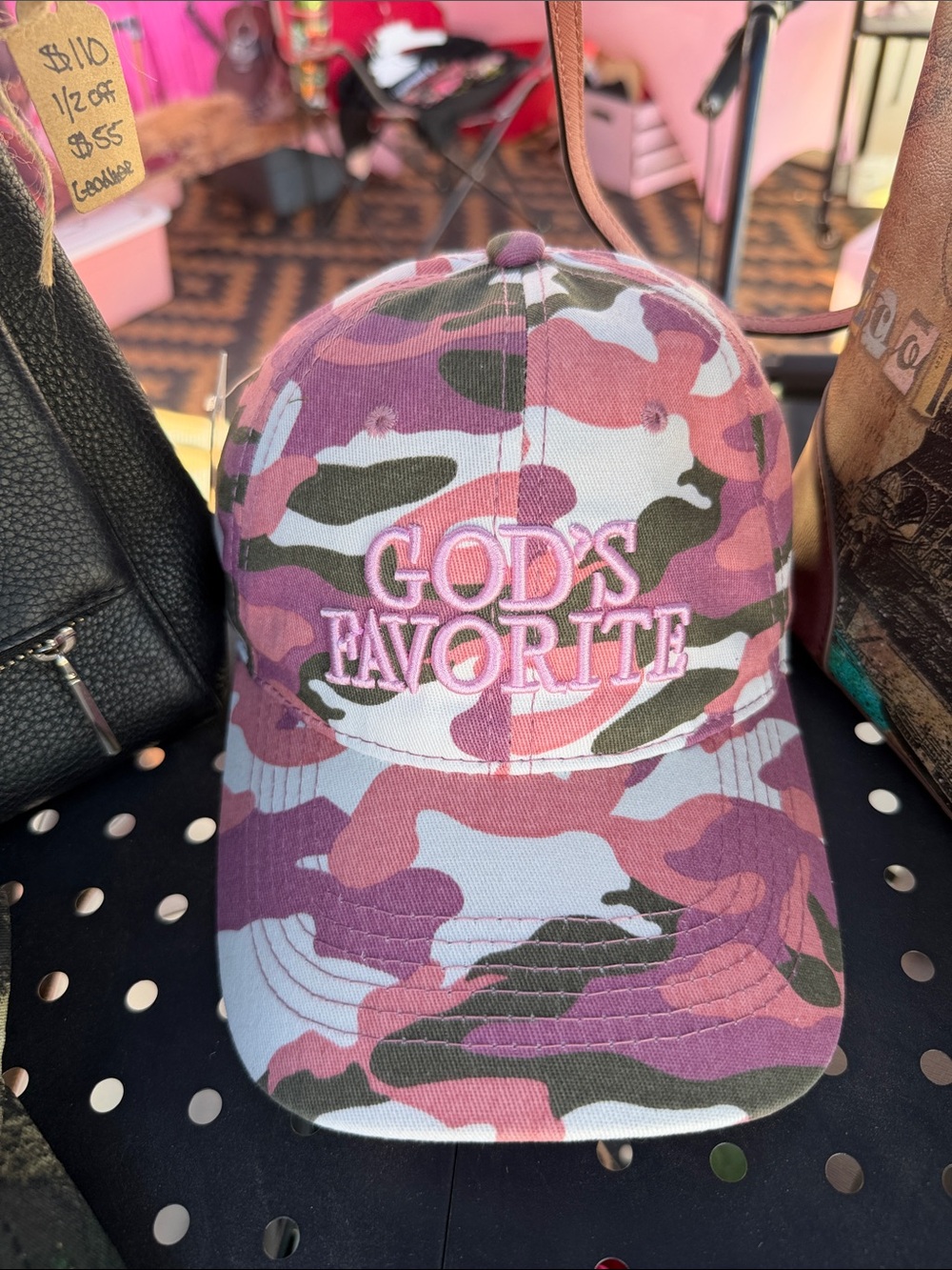God's Favorite Pink Camo Kids Baseball Cap